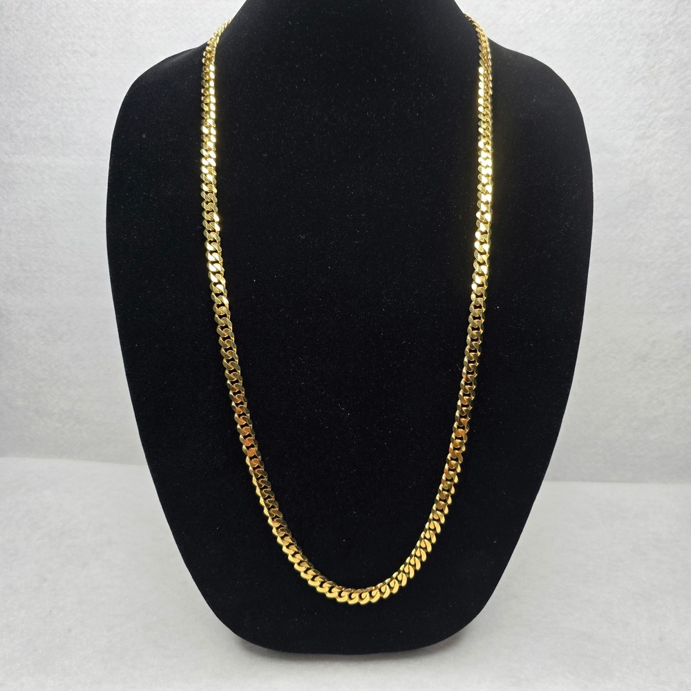 Monet Gold Tone Cuban Link Chain Necklace Long 36" Jewelry - Picture 14 of 16